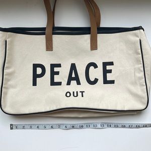 “Peace Out” Canvas Tote Bag by Santa Barbara